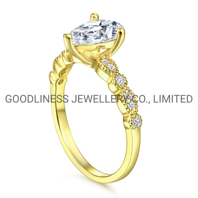 Vintage Gold Filled Wedding Engagement Teardrop Diamond Earrings for Women