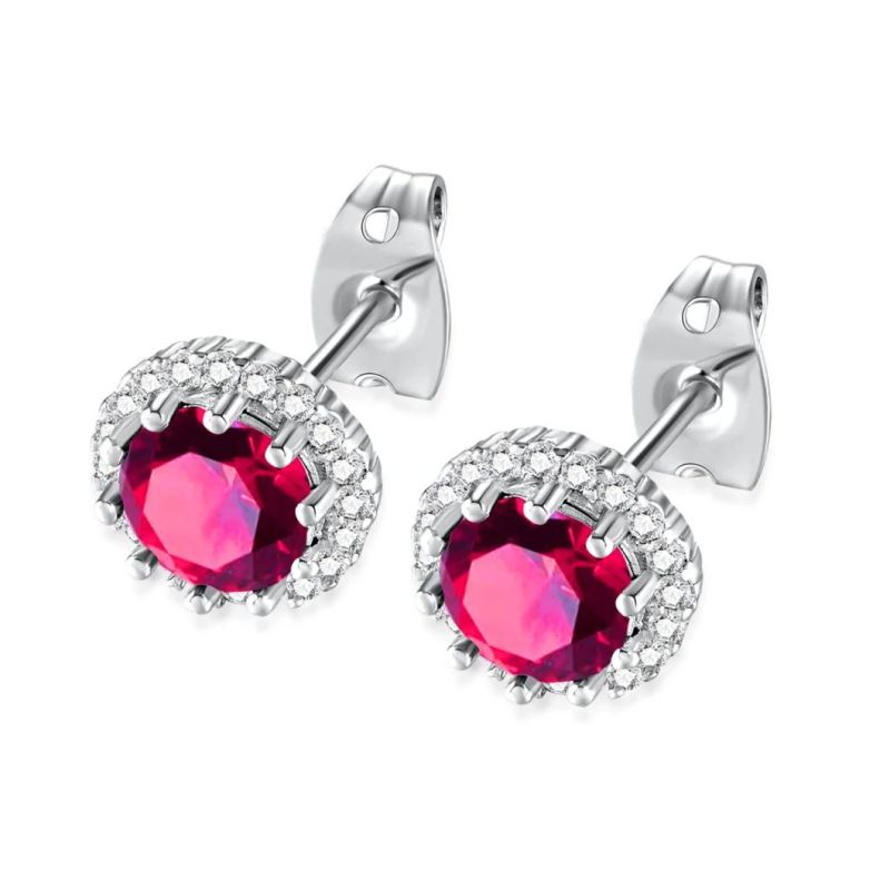 Hot Selling Jewelry 12 Month Colorful Birthstone Stud Earrings