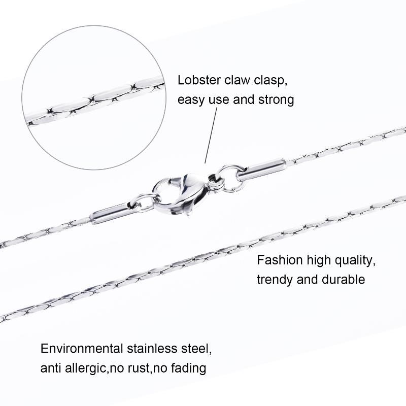 Fashion Jewelry Necklace Stainless Steel Square Boston Chain for Trendy Women