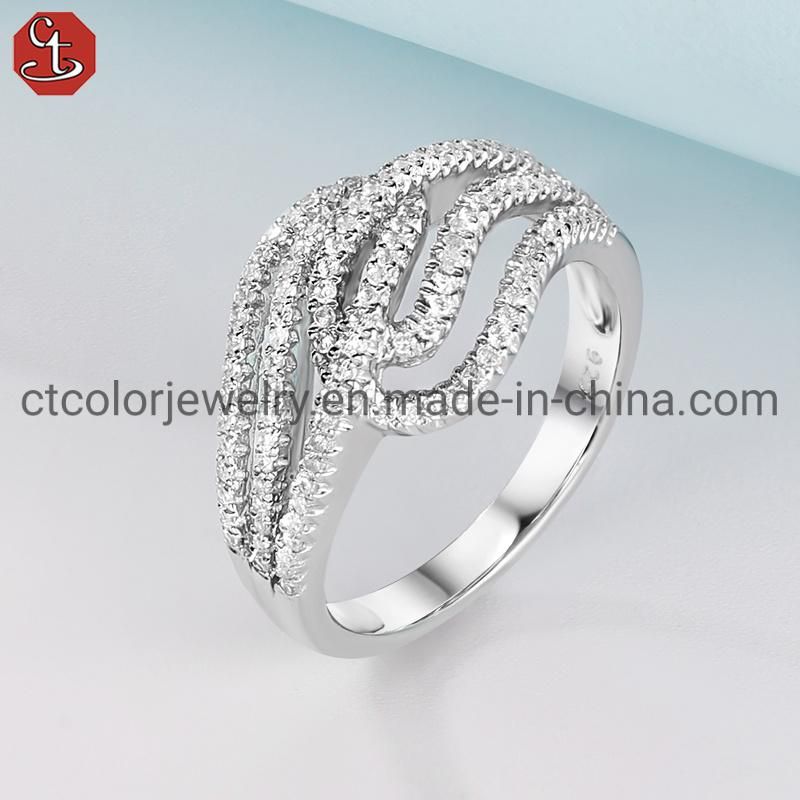 925 Sterling Silver Ring White Plating AAA CZ Ring Jewelry