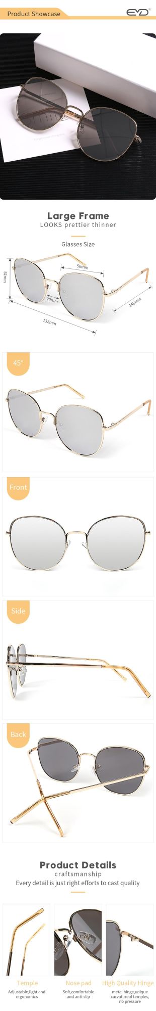 New Korean Style Men Women Sunglasses Wholesaler Metal Round Shape Sun Glasses Manufacturer