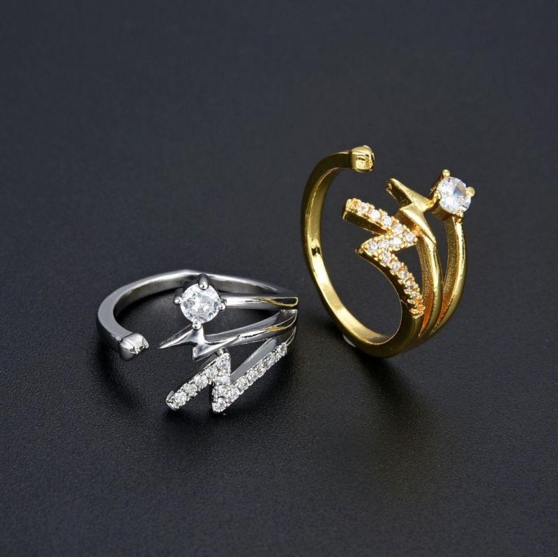 Fashion Flashing Lighting Ring Can Adjustment Filling Zircon Ring