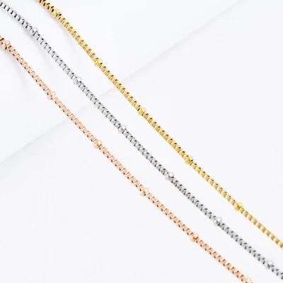 18K Gold Filled 2mm Box Chain for Wholesale Necklace Dainty Jewelry Making Supplies