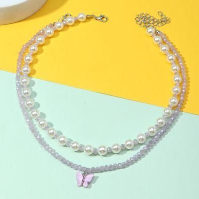 Wholesale Fashion Women Jewelry Dainty Pearl Necklace Beaded Jewelry Necklace