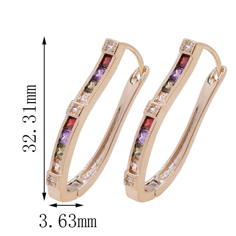 Wholesale Ladies Brass Gilded Jewelry Zircon Fashion Earrings