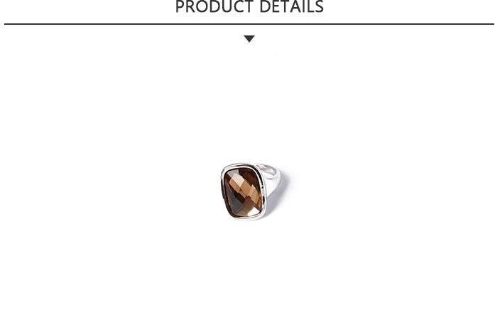 New Product Fashion Jewelry Silver Ring with Brown Rhinestone