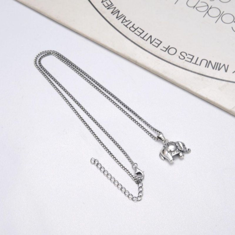 2022 Cute Little Elephant 925 Sterling Plain Silver Pendant Necklace
