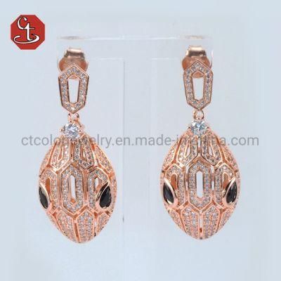Snake Jewelry Zirconia Dangle Earrings Silver or Brass Earrings Party Jewelry