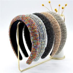 2021 New Style Luxury Colourful Bling Rhinestone Designer Headband Glitter Crystal Diamond Hair Band for Women
