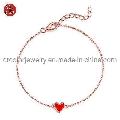 Fashion Jewelry Rose Gold Plated Bracelet Fashion Enamel Heart Special Design Bracelet &amp; Bangle For Women