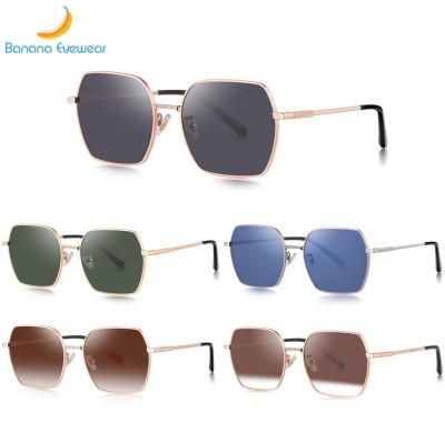 Ready to Ship Unisex Retro Rectangle Metal Sunglasses UV400 Blocking