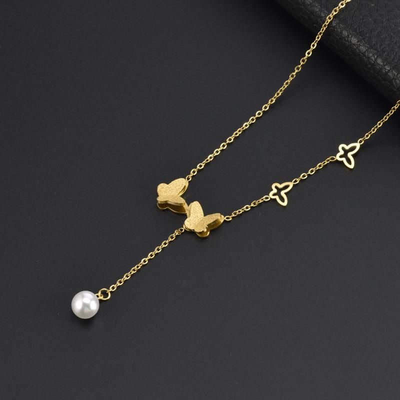 Manufacturer Custom Fashion Jewelry Necklace High Quality Waterproof Luxury Brand Stainless Steel Jewelry Butter Fly jewellery Stainless Steel
