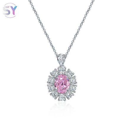 2022 Costume Jewelry Luxury 7mm*9mm High Carbon Diamond 925 Silver Oval Pendant Necklace