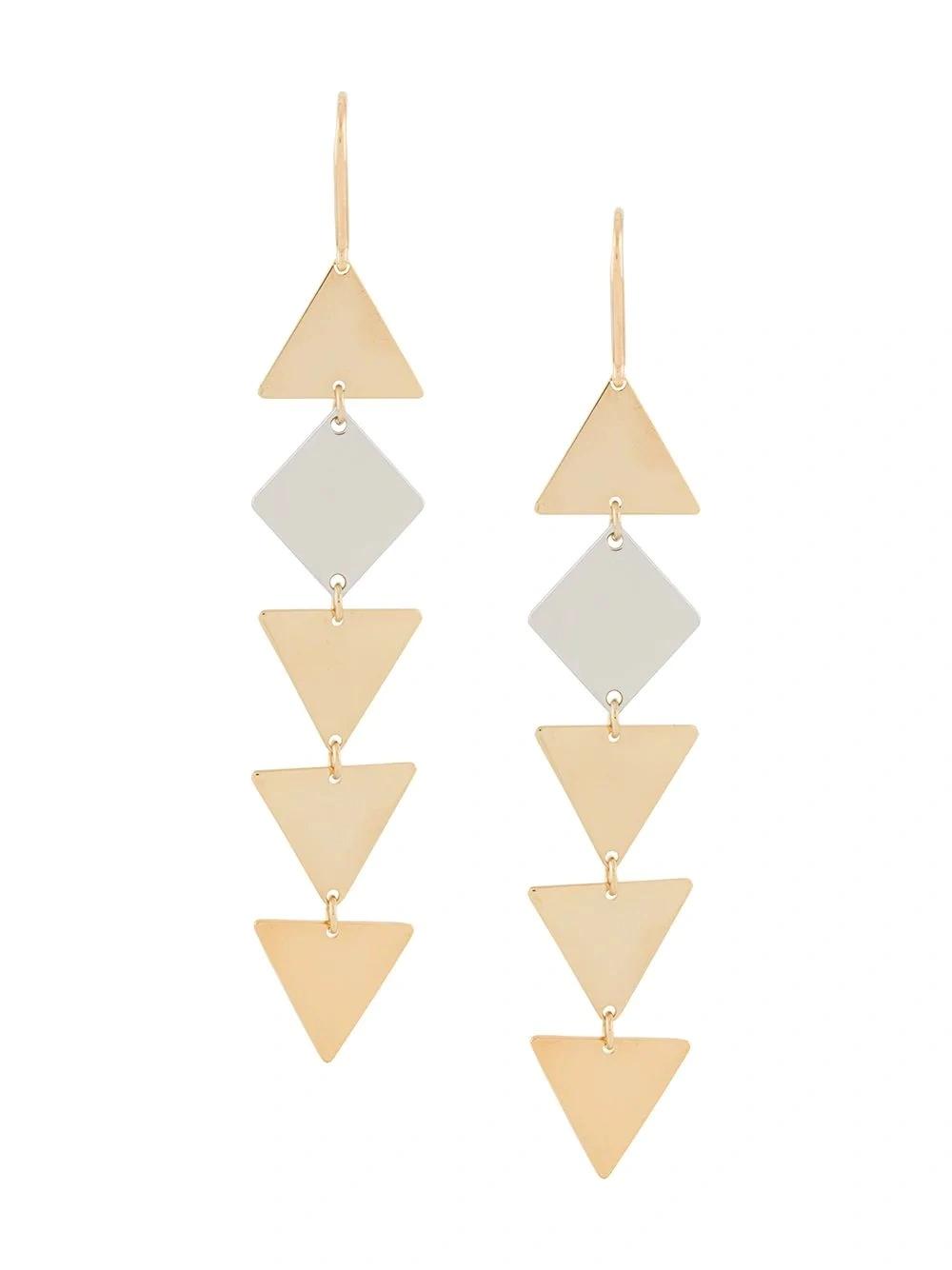 Fashion Long Triangle Combination Earrings Jewelry