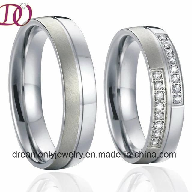 Unique Pure Titanium Love Wedding Band Couple Rings Pair Handmade Men and Women Jewelry