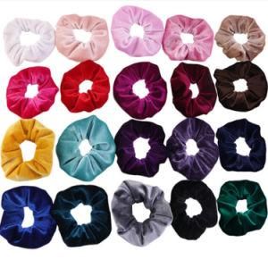 2021 Hot Sale Soft Velvet Holder Hair Scrunchies Women Plain Color Scrunchies Hair Accessories
