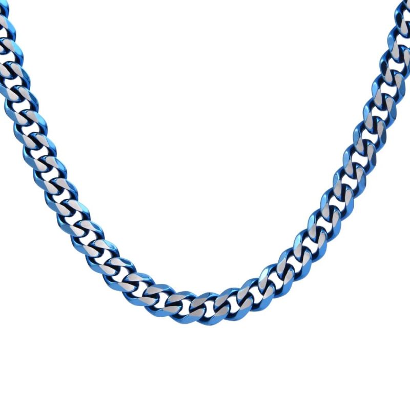 Cheaper Blue Thick Cuban Chocker Necklace for Sale in Stock for Men Women