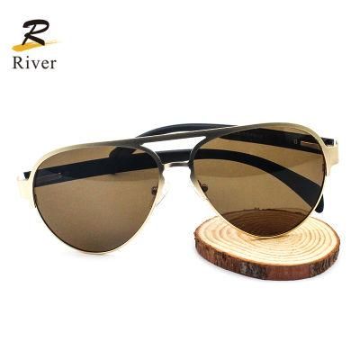 Vintage Custom Logo Ready Fashion Metal Frame Polarized Men Sunglasses