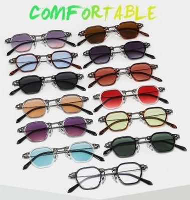 Stock! ! ! ! Low MOQ Punk Small Frame Personality Hip-Hop Sunglasses (13 color)