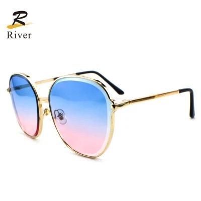 Hot Selling Custom Logo Round Stock Metal Frame Women Sunglasses