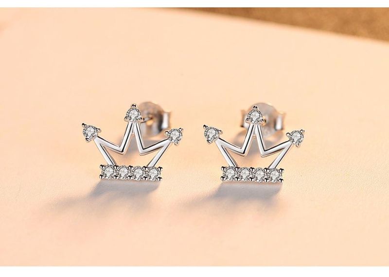 Hot-Selling Earrings S925 Sterling Silver Earrings Jewelry Crown Silver Studs
