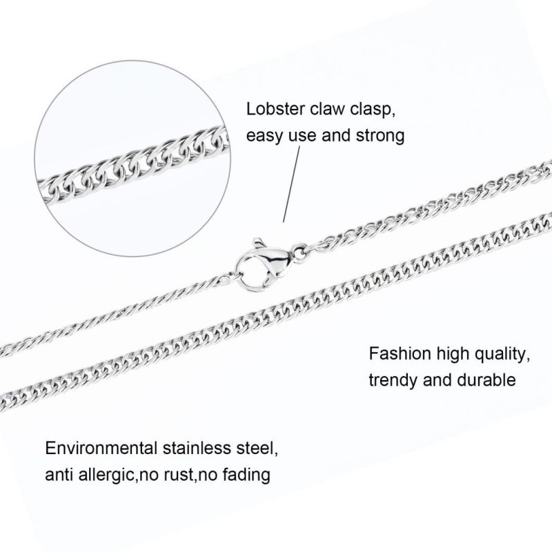 Wholesale Stainless Steel Double Curb Link Chain Polish Necklace Bracelet Fashion Jewelry Design