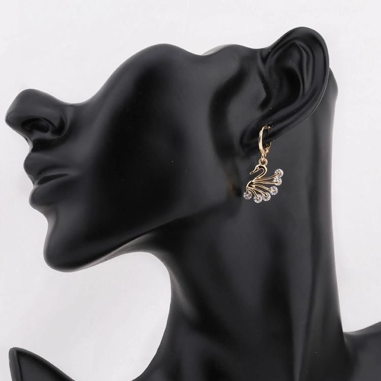 Women Fashion Accessories Alloy 18K Gold Plated Silver Jewelry Chain Sets Pendant Necklace with CZ Crystal