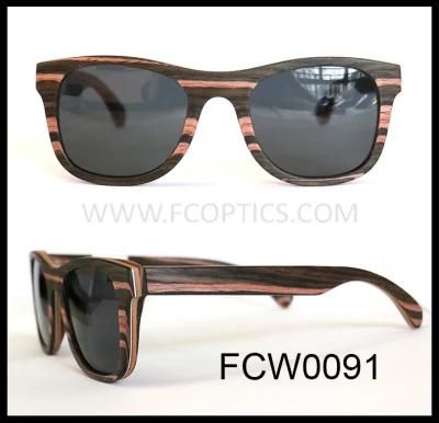 Good Quality Ski Wood Black Walnut Wooden Polarized Sunglasses