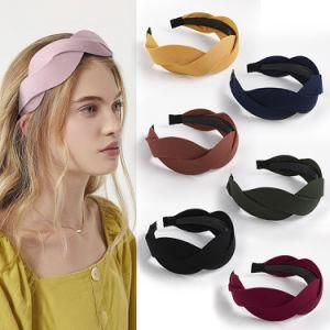 New Arrival Fashion Chiffon Handmade Cross Weave Twist Hair Bands Fabric Chiffon Headband for Women