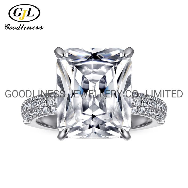 Luxury Promise Wedding Eternity Silver Women CZ Engagement Diamond Rings