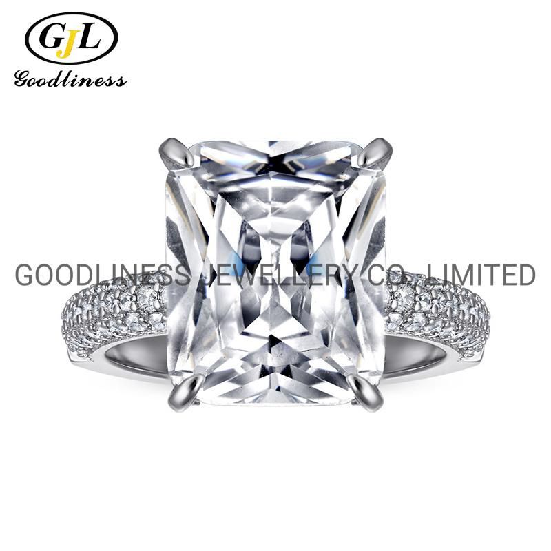 Luxury Promise Wedding Eternity Silver Women CZ Engagement Diamond Rings