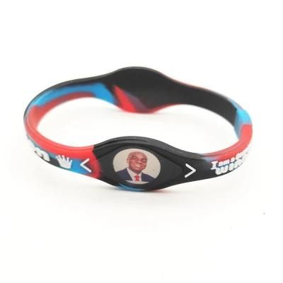 Stock Design Epoxy Silicone Power Bracelets Muti Color Embossed Balance Wristband Cheap Energy Power Silicon Energy Bracelet