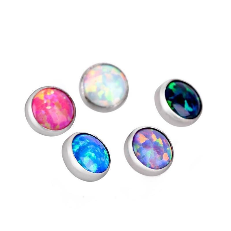 Titaniumg23 Dermal Anchor Opal Tops 3mm 4mm 5mm Body Piercing Jewelry