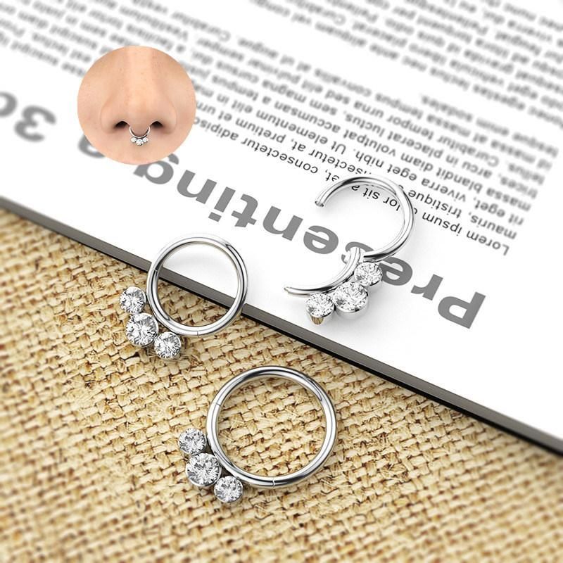 316L Surgical Steel CZ Hinged Segment Rings Body Piercing Jewelry Earrings Hoop and Nose Rings Hoop for Women Men