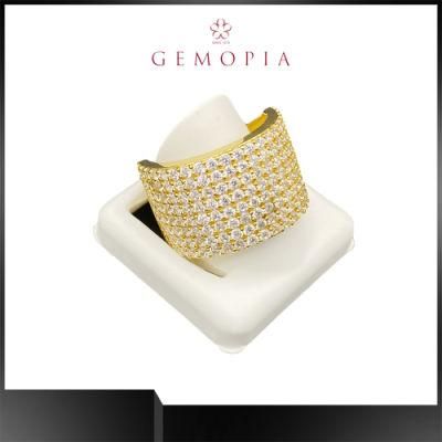 Fashion 18K 14K Gold Plated Silver Wedding Rings Women Finger Rings Man Design Engagement Jewelry