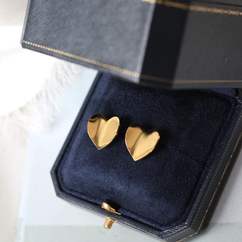 Ins Fashion Jewelry Small Fresh Love Peach Heart Titanium Steel Stud Earrings