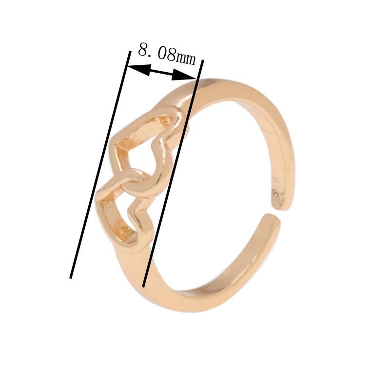 Wholesale Heart Shape Gold Plated Ladies Fashion Rings