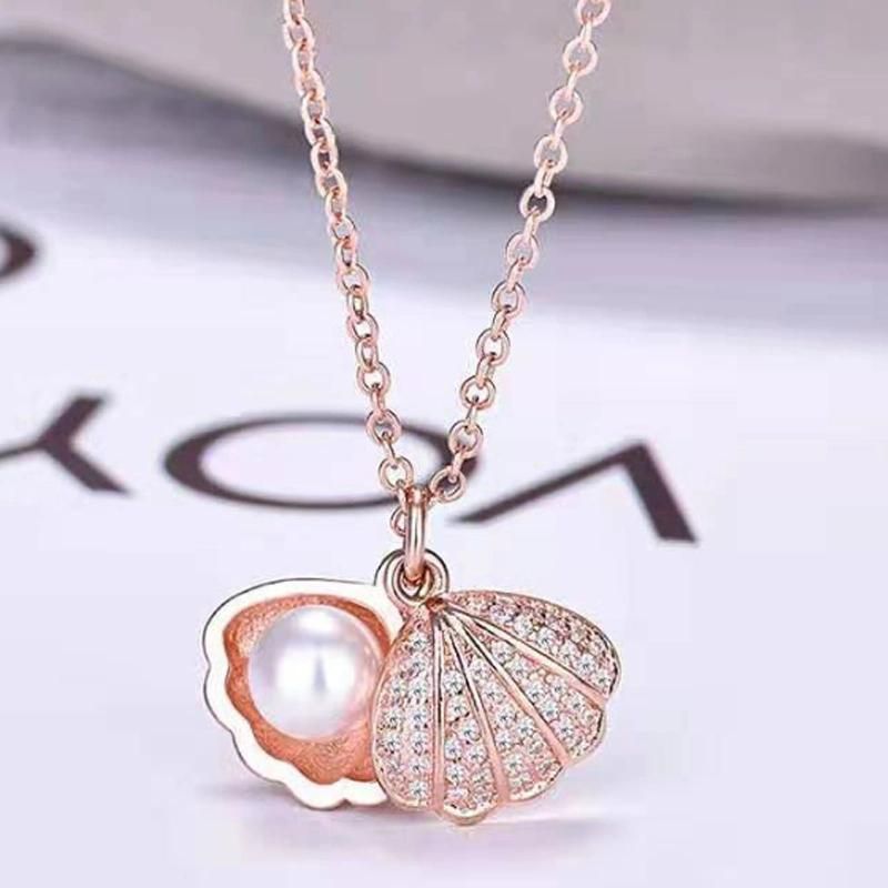 Natural Pearl Shell Necklace 925 Silver Necklace Custom Pendant Fashion Jewelry