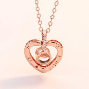 Heart Shape 100 Language I Love You Necklace