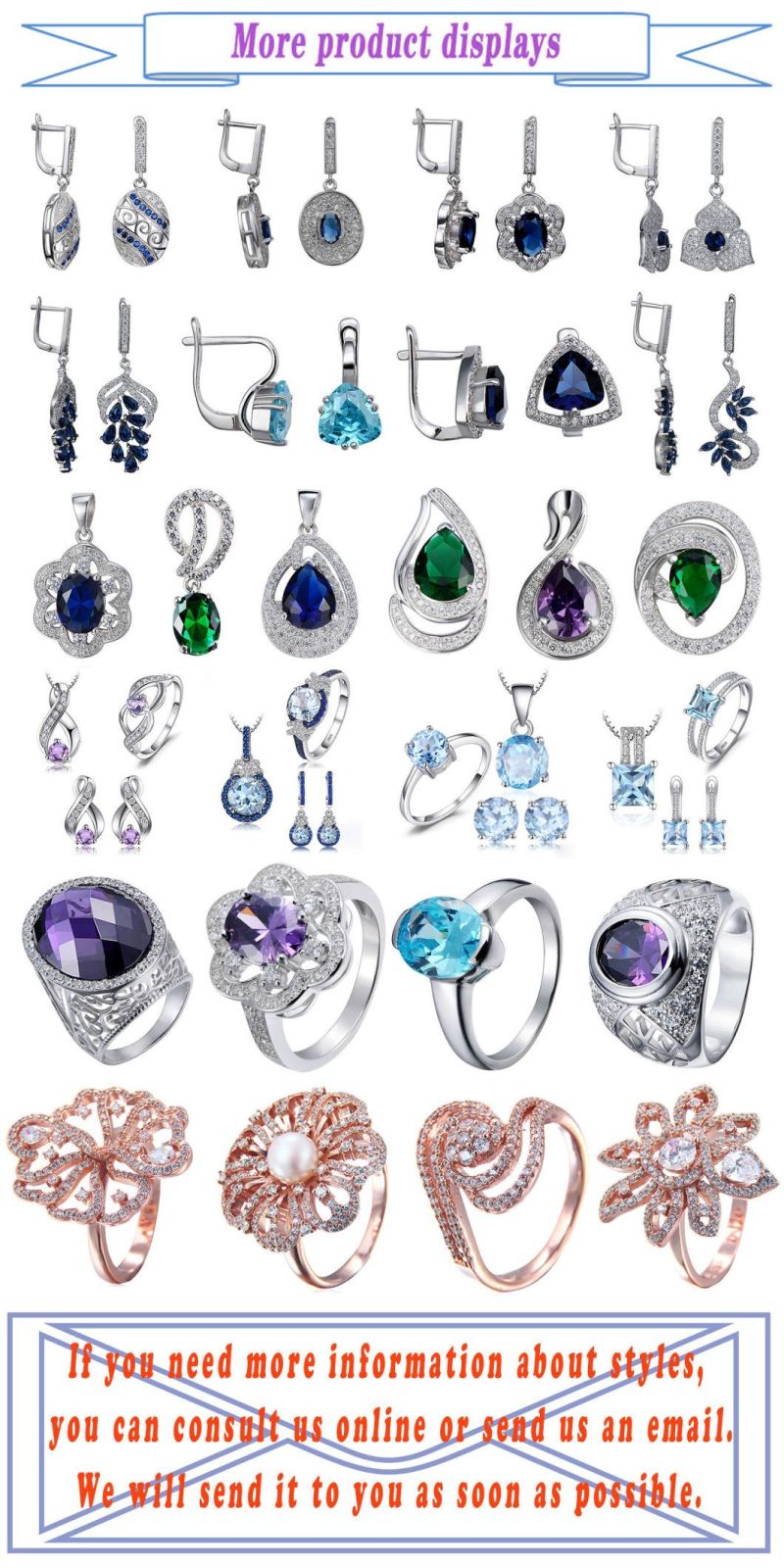 925 Sterling Silver Rings CZ Diamond Wedding Band Eternity Rings Bridal Jewellery Set