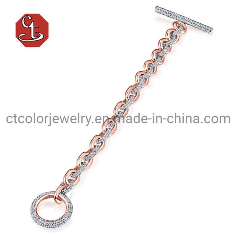 Fashion Jewelry Silver or Brass Bracelet Micro Pave CZ Bracelets for Men or Women