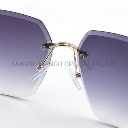 2020 Oversized Brown Sunglasses Rimless Eyewear