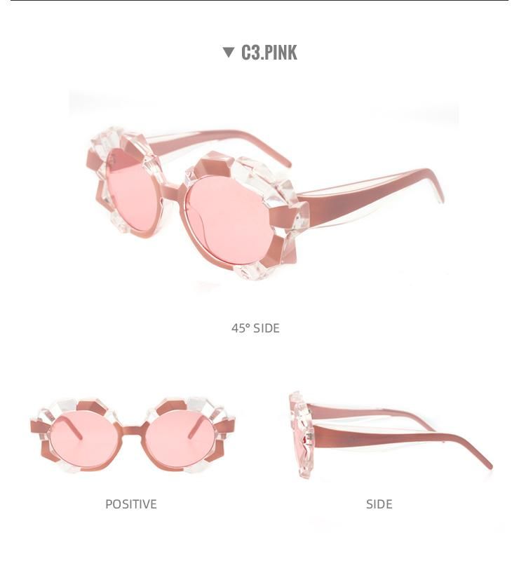 2022 New Fashion Irregular Frame Sunglasses Women Brand Designer Vintage Oval Colorful Sunglasses