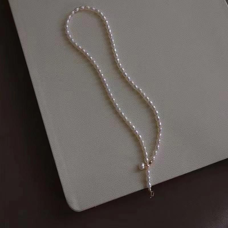 Natural Freshwater Pearl 3-4mm Bead Gold Coin Necklace Wholesale Factory