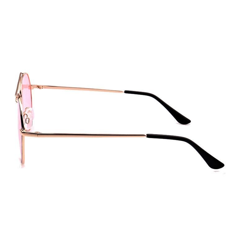 2019 Classical Fashion Metal Sunglasses with Pink Lens