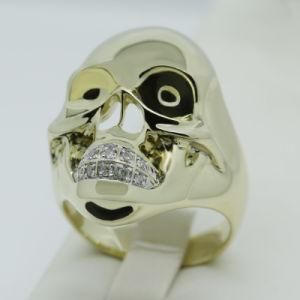 9k Gold Plated 925 Sterling Silver Skull Plain Ring