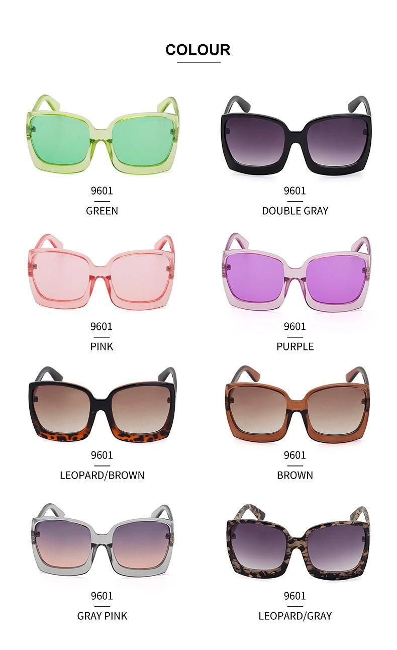 Ready to Stock Women Wholesale Newest Style Sun Glasses Shades Colorful Oversized Fashion Trendy Sunglasses