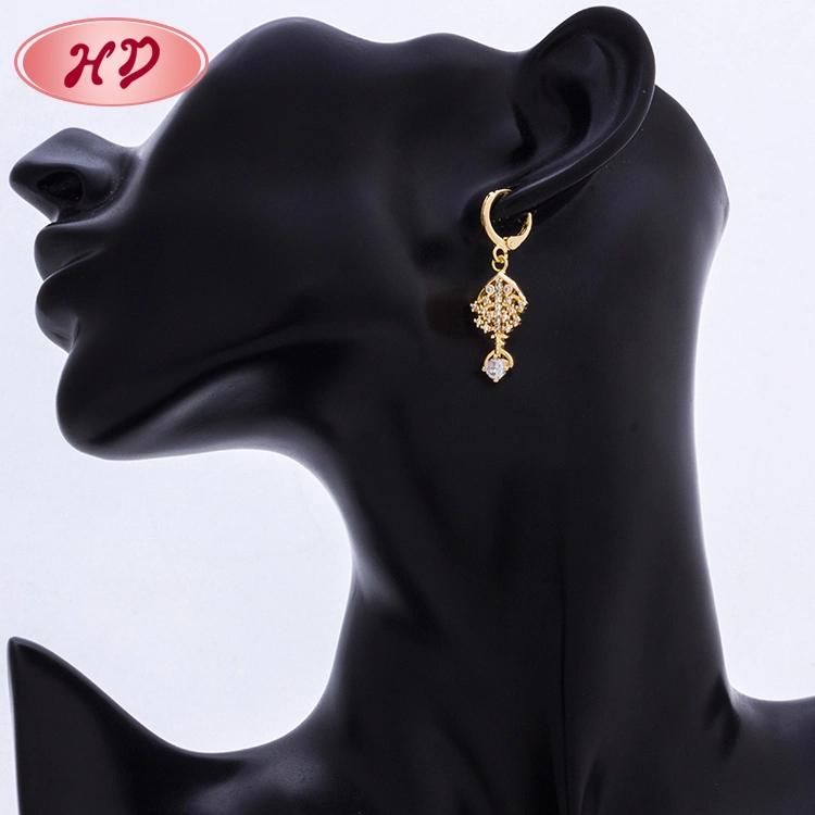 Colorful Zircon Jewelry Set Dubai Gold Plated Jewelry Set with Necklace and Earrings for Girls