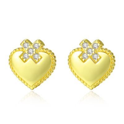 New Arrival Design 925 Sterling Silver Pear Ear Stud with CZ Stone