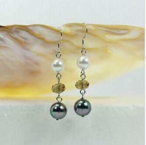 New Model Glass Pearl Double Earring with Crystal